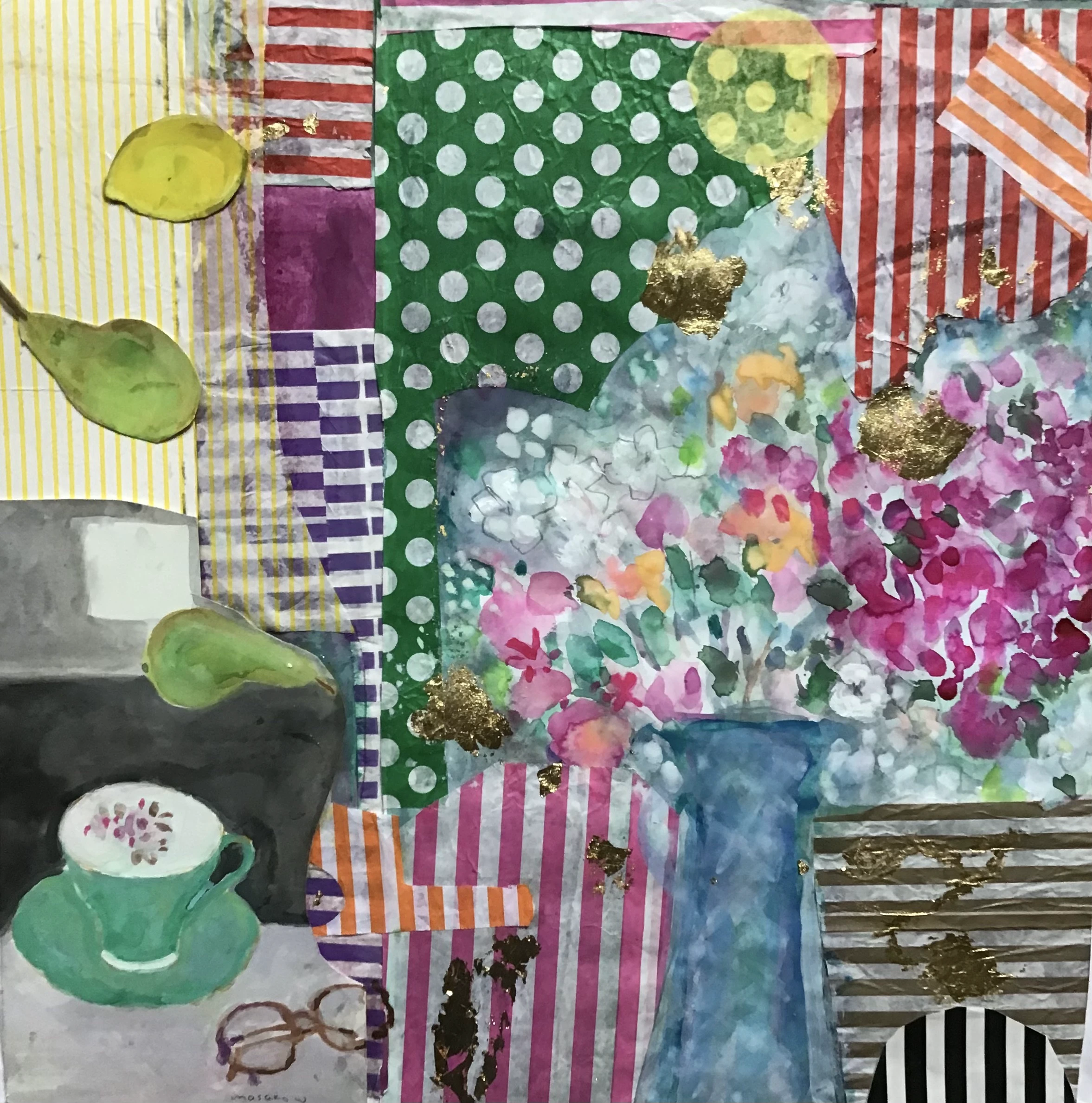 Masako Whitehouse - Tea with Dear Friend - 60x60cm - £250