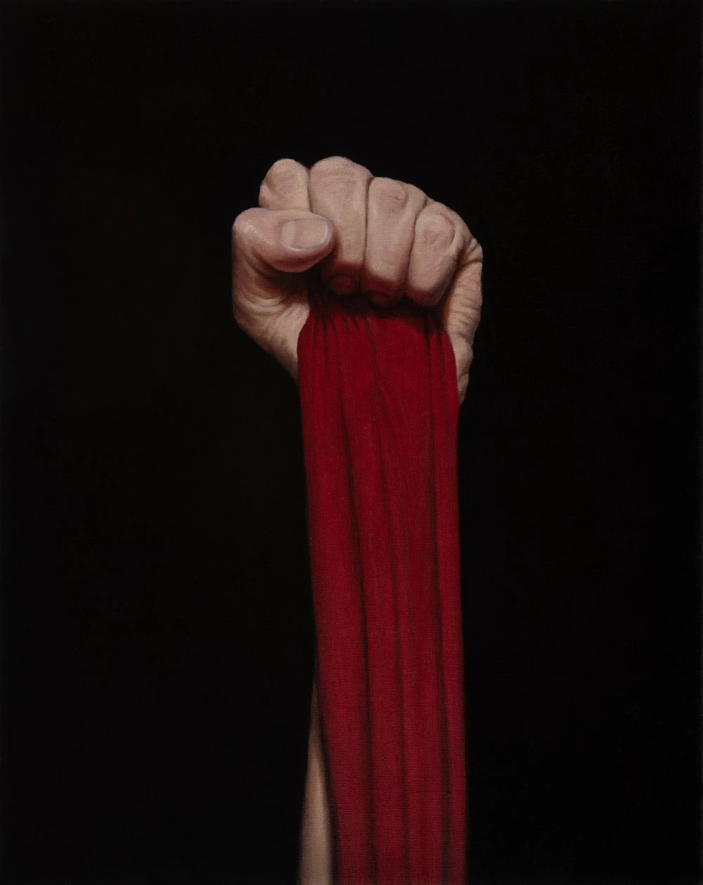 Matthew King - Fist with red drape - 40x50cm - £1300
